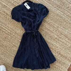 Navy w/ white polka dot dress - girls size 16